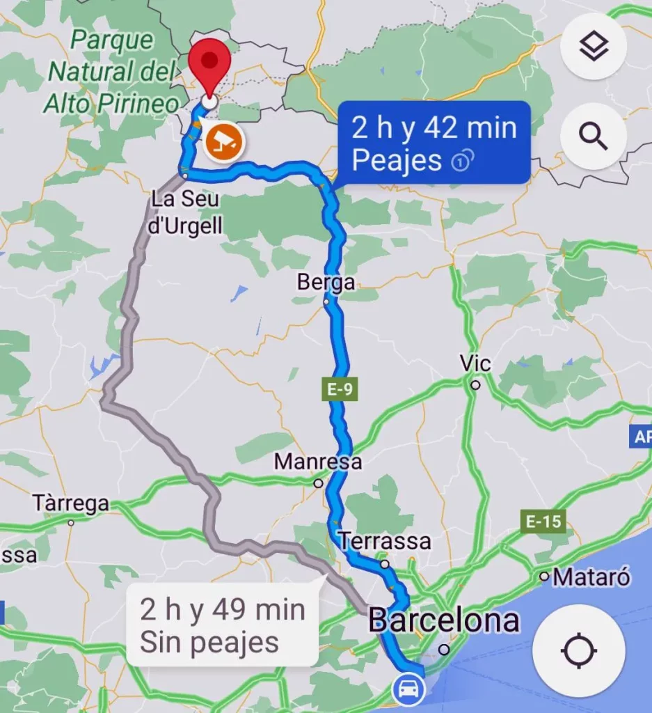 Mejor ruta para ir desde Barcelona a Andorra